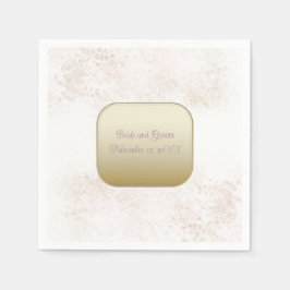 Elegante trouwkabouterijm in roze en goud servet