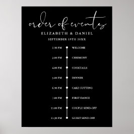 Elegante trouwkalender met volgorde van gebeurteni poster