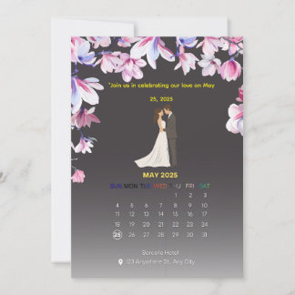 Elegante Trouwkalender Uitnodiging