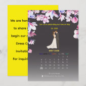 Elegante Trouwkalender Uitnodiging (Voorkant / Achterkant)