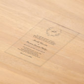 Elegante trouwkrans met monogram acryl uitnodigingen (Laagn)