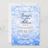 Elegante trouwlichten  Navy Blue QR RSVP Kaart (Voorkant)