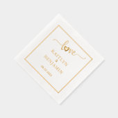 Elegante Trouwliefde Echt Gouden Folie Gestempeld Folie Servetten (Rechts)