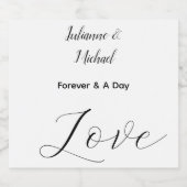 Elegante Trouwliefde Sparkling Wijnetiket (Enkel label)