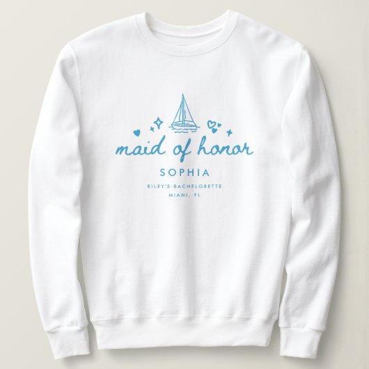 Elegante Trouwmeisje Script Bachelorette Bruiloft Trui (Design voorkant)