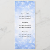 Elegante trouwmenu Blauwe Winter Wonderland Menu (Voorkant)