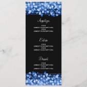 Elegante Trouwmenu Feest Glitters Blauw Menu (Voorkant)
