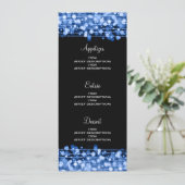 Elegante Trouwmenu Feest Vonken Blauw Menu (Staand voorkant)