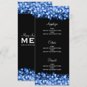 Elegante Trouwmenu Feest Vonken Blauw Menu (Voorkant / Achterkant)