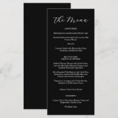 Elegante Trouwmenu in Zwart en Wit Menu (Voorkant / Achterkant)