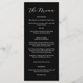 Elegante Trouwmenu in Zwart en Wit Menu