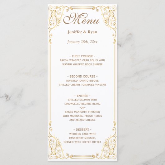Elegante Trouwmenu Menu (Voorkant)