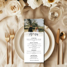 Elegante trouwmenu met moderne script