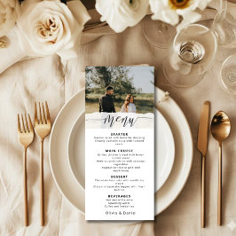 Elegante trouwmenu met moderne script menu