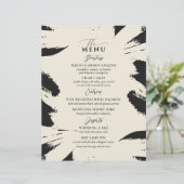 Elegante trouwmenukaart Bot zwart Twee hoofdgerech (Staand voorkant)