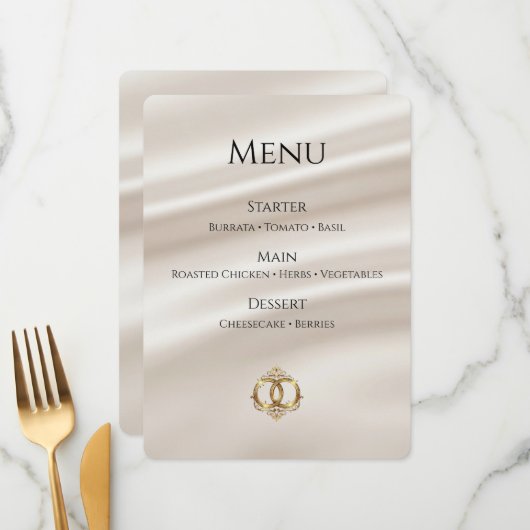 Elegante Trouwmenukaart | Modern Abstract Menu (Voorkant / Achterkant in situ)