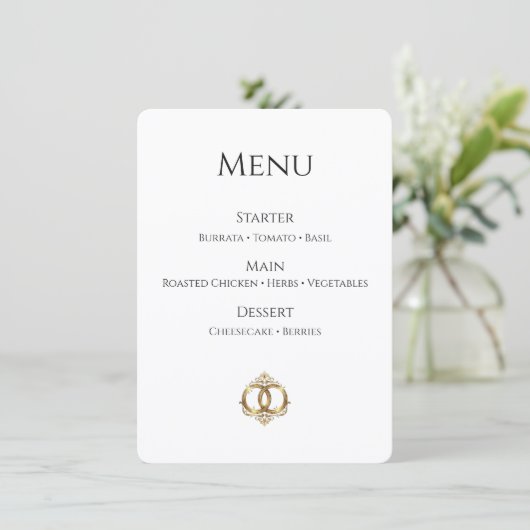 Elegante Trouwmenukaart | Modern Abstract Menu (Staand voorkant)