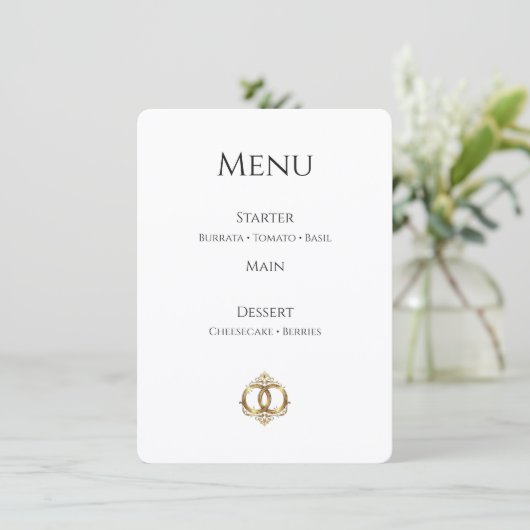 Elegante Trouwmenukaart | Modern Abstract Menu (Staand voorkant)