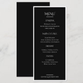 Elegante Trouwmenukaart Zwart & Wit Menu (Voorkant / Achterkant)
