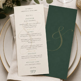 Elegante Trouwmenu's met Emonogram in Goud Menu