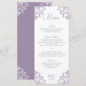 Elegante trouwmenu's | Nadine (Lavendel) Menu (Voorkant / Achterkant)