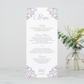 Elegante trouwmenu's | Nadine (Lavendel) Menu (Staand voorkant)