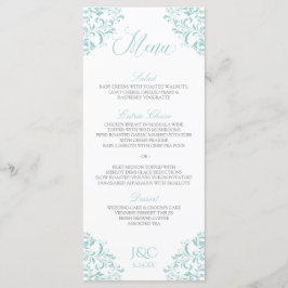 Elegante trouwmenus | Nadine (licht turquoise) Menu