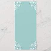 Elegante trouwmenus | Nadine (licht turquoise) Menu (Achterkant)