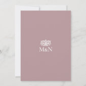 Elegante Trouwmonogram Uitnodiging Sierlijk Roze (Achterkant)