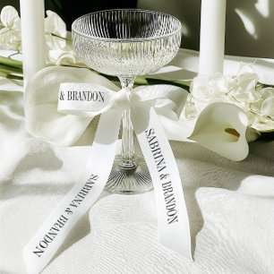 Elegante trouwnaam patroon satijnen lint