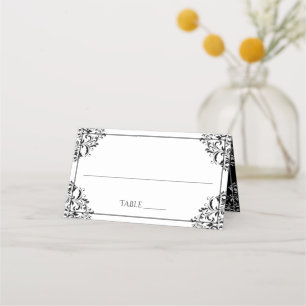 Elegante trouwnaamkaarten   Nadine (Zwart) Plaatskaartje