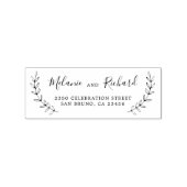 Elegante Trouwnamen Botanisch Terugkeeradres Rubberstempel (Afrduk)