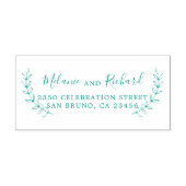 Elegante Trouwnamen Botanisch Terugkeeradres Zelfinktende Stempel (Design)