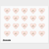 Elegante Trouwnamen Datum Blush Peah Sticker (Vel)