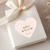 Elegante Trouwnamen Datum Blush Peah Sticker