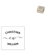 Elegante Trouwnamen en Initialen Bruiloft Rubberstempel (Gestempeld)