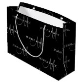 Elegante Trouwnamen & Monogram Groot Cadeauzakje (Achterkant Gekanteld)