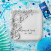 Elegante Trouwpapier Quilling Border Papieren Bordje (Feest)