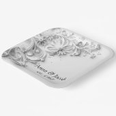 Elegante Trouwpapier Quilling Border Papieren Bordje (Gebogen)