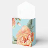 Elegante Trouwperzik Bloemenblauw Bedankdoosjes (Geopend)