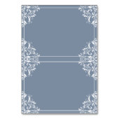 Elegante Trouwplaats/Naam Kaarten (Stoffig Blauw) (Achterkant)