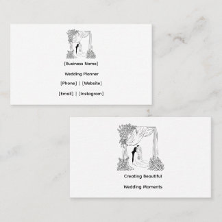 Elegante Trouwplanner Bloemboog Visitekaartje