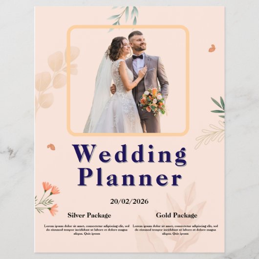 Elegante Trouwplanner Flyer | Modern Bloemendesign (Voorkant)