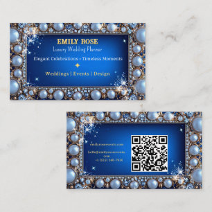 Elegante trouwplanner Navy blauw Goud Visitekaartje