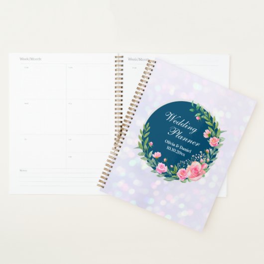 Elegante Trouwplanner Roze Bloemen Planner (Display)