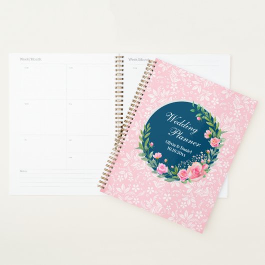 Elegante Trouwplanner Roze Bloemen Planner (Display)