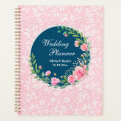 Elegante Trouwplanner Roze Bloemen Planner (Voorkant)
