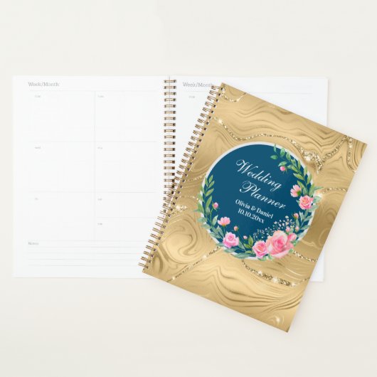 Elegante Trouwplanner Roze Bloemen Planner (Display)