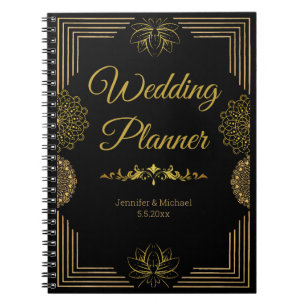 elegante trouwplanner zwarte gouden Indiër Notitieboek