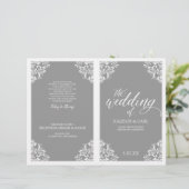 Elegante Trouwprogramma Brochure - Nadine (Grijs) (Staand voorkant)